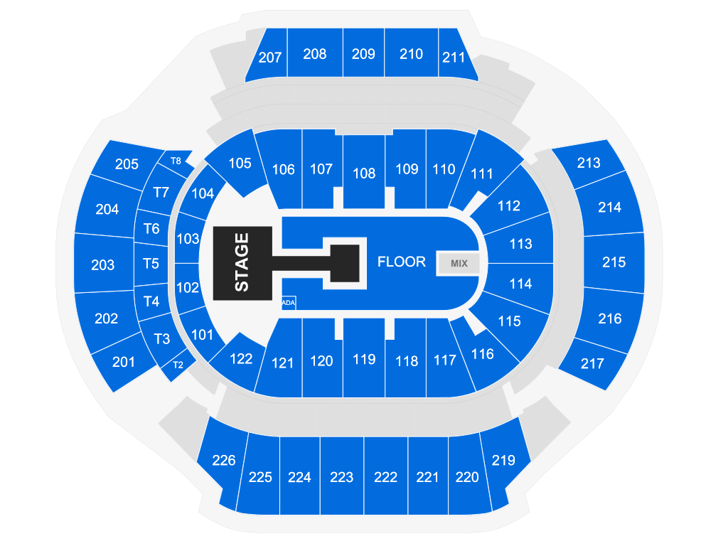 Venue seating chart for Dua Lipa for reference only