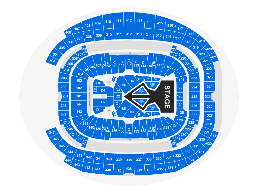 Venue seating chart for Beyoncé for reference only